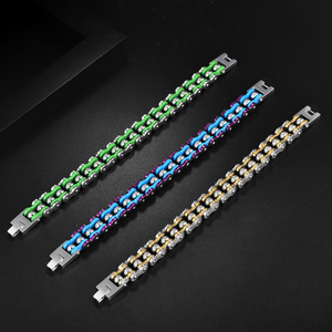 Pulsera de Cadena de Bicicleta Moderna, Estilo Punk Rock Motero, de Acero Inoxidable, Joyería para Hombre - Product Image 1