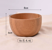 Ensemble de saladiers en bois d'acacia massif naturel, assiettes rondes en bois pour servir les fruits, les légumes, les pâtes, vaisselle de table pour la cuisine
