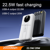 PD Power Bank 20000 mah 20000 Mah Eingebaute Kabel LED-Anzeige 22,5 W Schnell ladegerät Tragbares Ladegerät für Reisen und den Außenbereich