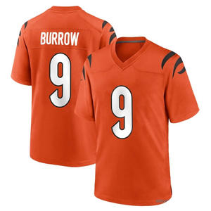 Camiseta de Fútbol Americano de los Cincinnati Bengals para Hombre, Cuello en V, Secado Rápido, 340g, Uniforme Sublimado, Burrow 9 - Product Image 1