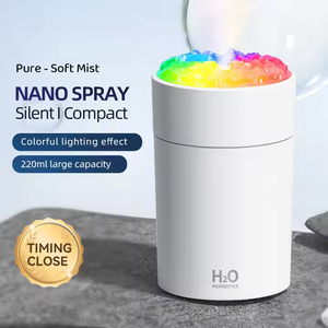 USB Nemlendirici 7 Renkli Işık Hava Temizleyici Masaüstü Aromaterapi Esansiyel Yağ Simülasyonu Ateş Alevi Aroma Difüzörü Nemlendirici - Product Image 4
