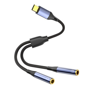 Convertidor de audio 2 en 1 de cabeza plana de cabeza redonda para auriculares tipo <span class=keywords><strong>C</strong></span> - Product Image 3
