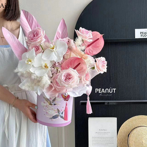Aierflorist Cadeau Saint Valentin Chinois Magpie câlin seau Coffret cadeau Bouquet de fleurs seau arrangement sac - Product Image 4