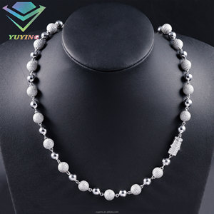 VVS Moissanite GRA Certificate <strong>925</strong> <strong>Silver</strong> 18K Gold Plated <strong>Rosary</strong> Chain Unisex Hiphop Rapper 100% Pass diamond Tester Fashion - Product Image 5