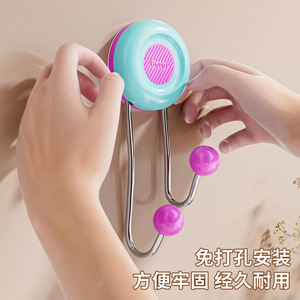 <b>Suction</b> Cup <b>Hook</b> Wall Mounted Heavy Duty Adhesive <b>Hook</b> For Doorway Clothes Storage Multi Functional Modern Design - Product Image 3