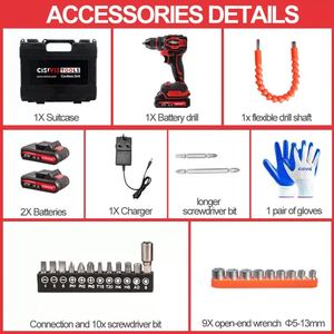 Factory Direct Wholesale 21V 3000rpm Brushless Cordless Drill Variable Speed Cordless Drill <b>Set</b> for Home DIY - Product Image 6
