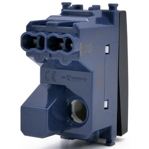 Bouton poussoir noir à un seul pôle avec voyant lumineux compatible avec Vimar Arke - Product Image 2