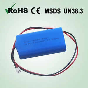 KC BIS Certificación CE Paquetes de baterías de litio recargables de capacidad 1800mAh 7,4 V 18650-2S