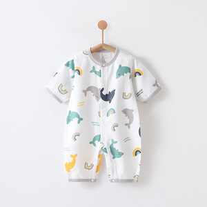 Combinaison <span class=keywords><strong>pour</strong></span> bébé en mousseline respirante de haute qualité, vêtements d'été fins <span class=keywords><strong>pour</strong></span> la climatisation, logo personnalisé, vêtements de nuit confortables <span class=keywords><strong>pour</strong></span> nouveau-nés - Product Image 1