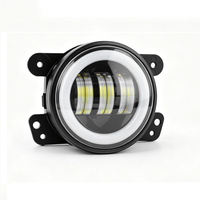 Lámpara Todoterreno JHS Pod Luces para Camioneta, Luz Antiniebla LED de 4 Pulgadas, Doble Halo Blanco y Amarillo, Ojos de Ángel, DRL, Señal de Giro para Jeep Wrangler JK