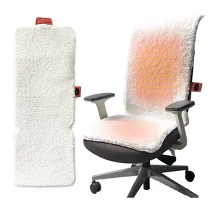 Cojín de asiento con calefacción de forro polar con batería USB para oficina, almohadilla para silla con calefacción para dolor de espalda