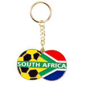 Factory Customized Meaningful Souvenir Athletes Gifts Pendants Sports Cups Foreign Soccer Football Teams Set Enamel Key Chains