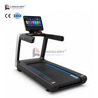 Tapis de course cardio commercial antistatique avec test de fréquence cardiaque et inclinaison, motorisé, vente directe usine CE