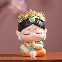 Figurine de Bouddha Bébé Joyeux en Résine, Étoile Porte-Bonheur, Style Zen, Ornement Feng Shui, Décoration de Bureau à Domicile, Cadeau de Pleine Conscience