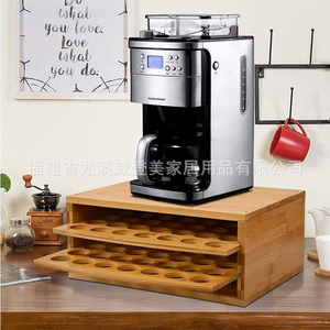 Caja de madera para café, estante de almacenamiento de bolsas de café de bambú, caja de almacenamiento de cápsulas de café de bambú, fabricante de estantes - Product Image 3