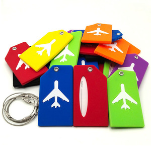 En stock, étiquette de bagage en PVC, étiquette de bagage en silicone souple avec logo personnalisé - Product Image 1