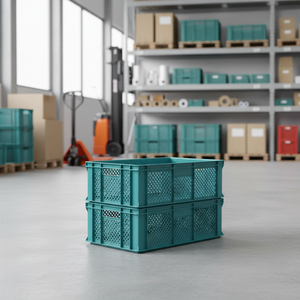 KE 210 Perforated Plastic <b>Crate</b> Virgin HDPE Heavy Duty Stackable Recyclable Industrial Storage <b>Crate</b> Ergonomic Handles - Product Image 3