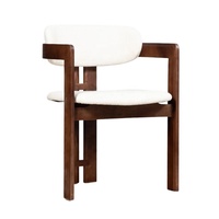 Ensemble de 2 chaises de cuisine rembourrées de style industriel minimaliste OEM/ODM, chaises de salle à manger en bois brun foncé pour cuisine et appartement