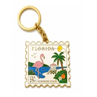 Pin de Solapa de Aleación de Zinc de Alta Calidad, Personalizado con el Sello de Florida, Esmalte Duro, Recuerdo de Viaje de Playa con Flamencos del Estado del Sol