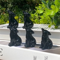 Vente en gros de pierre de guérison naturelle de 2 pouces, sculpture animale en cristal, loup pour la décoration intérieure