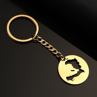 Porte-clés souvenir en forme de carte d'Haïti, collier Hayti, bracelet promotionnel, porte-clés en métal avec drapeau d'Haïti, porte-clés personnalisé d'Haïti