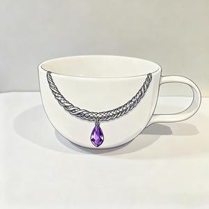 Collier en céramique personnalisé et ensemble de tasse à café cadeau de vacances peint à la main - Product Image 5