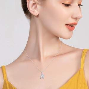 Collana <span class=keywords><strong>Ballerina</strong></span> in Argento, Gioielli con Zirconia Cubica, Collana a Forma di Scarpette da Ballo per Donne, Ragazze e Bambine - Product Image 3