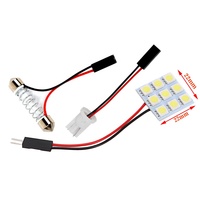 Junsun — panneau LED intérieur de voiture, lumières de lecture, ampoule plafonnier en forme de dôme, coffre en PC, panneau de lumière, T10 Ba9s 5050 6SMD