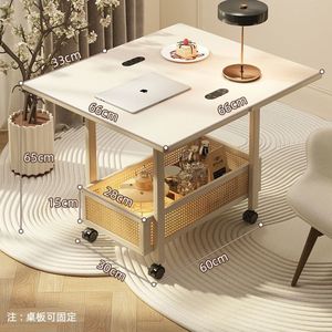 Mesa auxiliar móvil oriental moderna Carro rodante <span class=keywords><strong>de</strong></span> madera maciza con ruedas para sala <span class=keywords><strong>de</strong></span> estar Sofá Mesita <span class=keywords><strong>de</strong></span> <span class=keywords><strong>noche</strong></span> - Product Image 6