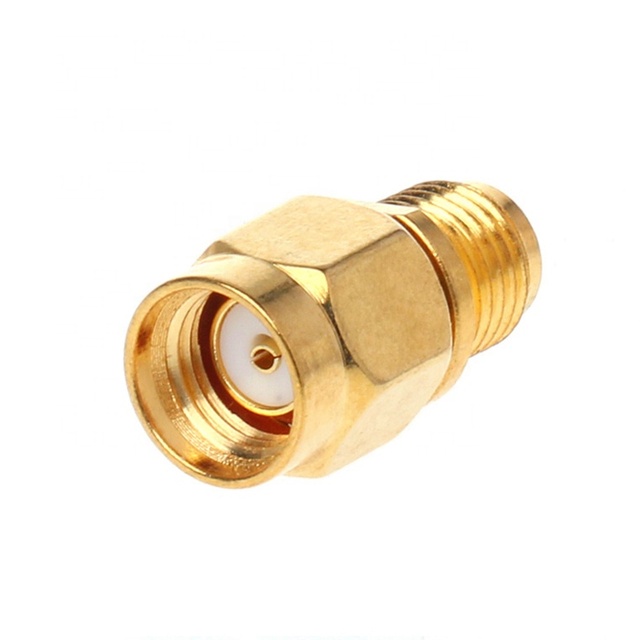 RF SMA Adapter SMA Female to RP SMA Male Plug Connector Adapter Plated Straight Coaxial RF Adapter Gold Brass or Customized