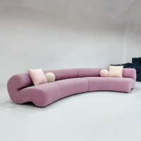 Modernes Italienisches Minimalistisches Modulares Sofa-Set Halbkreisförmig Gebogen Stoffbezug Schaumstoff-Füllung Edelstahl Wohnzimmer