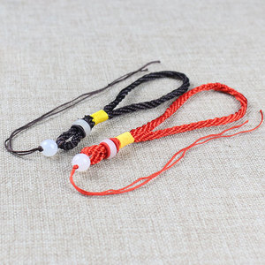 Hand Woven <b>Rope</b> Pendant <b>Chain</b> Reddish Brown Jade Bead Car Hanging Accessory DIY Craft Supply - Product Image 3