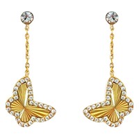 Boucles d'oreilles papillon pour femmes, couleur or, bijoux tendance d'été, vente en gros, accessoire de mode pour usage quotidien