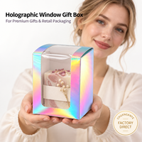 Direkt vom Hersteller: Holografische Papierbox mit Klarsichtfenster und Crash-Lock-Boden für Großhandel von Seifen, Spielzeug und Badeprodukten