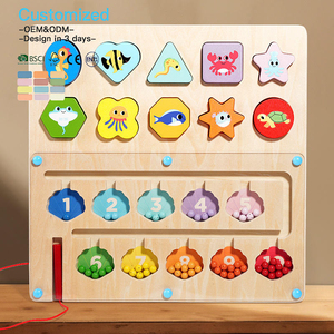 EDULAND OEM ODM CPC CE Juguete de Madera Montessori 2 en 1: Juego de Emparejamiento y Laberinto, Divertido Rompecabezas Infantil - Product Image 2