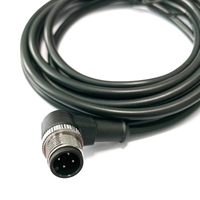 Konektor M12 tahan air M12 D Colded 4pin kabel 90 derajat IP67 konektor penyimpanan energi Pria Wanita