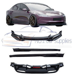 2024New Model 3 Aero Kit Accessoires de carrosserie Lèvre avant Diffuseur arrière Jupes latérales pour <span class=keywords><strong>Tesla</strong></span> Mode 3 Highland Bodykit Fibre de carbone - Product Image 1