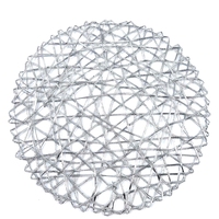 Livraison rapide luxe Style moderne crochet à la main argent étincelle décor de Table napperon classique papier matériel