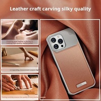 Coque de téléphone magnétique en cuir d'aluminium 2in1 pour iPhone 13 14 15 Pro Max coque d'aromathérapie sans cadre en métal housse antichoc