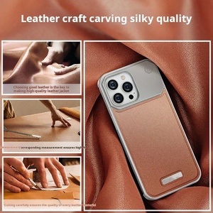 <span class=keywords><strong>Coque</strong></span> de téléphone magnétique en <span class=keywords><strong>cuir</strong></span> d'aluminium 2in1 pour <span class=keywords><strong>iPhone</strong></span> 13 14 15 Pro Max <span class=keywords><strong>coque</strong></span> d'aromathérapie sans cadre en métal housse antichoc - Product Image 2