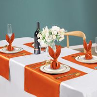 Serviettes de table en satin de polyester 100% personnalisées réutilisables blanches, serviettes de table en lin de restaurant et de mariage d'hôtel, serviettes de table jetables