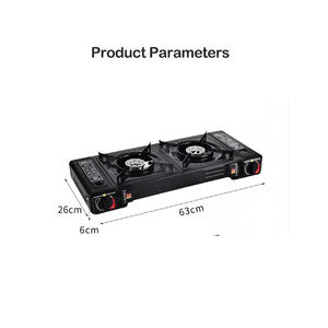 Cuisinière à gaz portable à 2 brûleurs avec allumage électrique, acier inoxydable prend en charge le <span class=keywords><strong>butane</strong></span> <span class=keywords><strong>ou</strong></span> le GPL pour <span class=keywords><strong>camping</strong></span> en plein air RV - Product Image 5