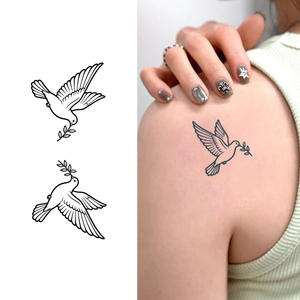 Tatuaje Temporal de Pájaros Blancos <span class=keywords><strong>para</strong></span> Parejas, Tatuaje Semipermanente Creativo, Resistente al Agua, Dura 2 Semanas, Tatuaje Herbal <span class=keywords><strong>para</strong></span> Hombro y Clavícula - Product Image 1