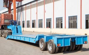 Semi-remorque à 4 essieux Conteneur de transport à plat Remorque mécanique Échelle lourde plate-forme plate-forme basse - Product Image 2