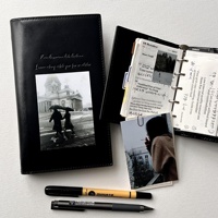 Carnet de notes/agenda A6 en PU noir style simple, à feuilles mobiles, pour le bureau, cadeau promotionnel
