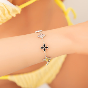 สร้อยคอจี้รูปใบโคลเวอร์สี่แฉกสแตนเลสสตีลประดับเพชรคิวบิกเซอร์โคเนียแบบฝังขอบ สำหรับเป็นของขวัญ เครื่องประดับแฟชั่น - Product Image 4