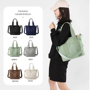 Nouveau sac fourre-tout en toile pour femme, grande capacité, multi-poches, sac bandoulière portable, sac à bandoulière unique pour l'école et les voyages - Product Image 5