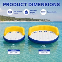 Bouée gonflable commerciale ronde pour 4 personnes, type canapé aquatique, pour la location en station balnéaire, sur la plage et au lac