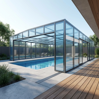 Plaque de polycarbonate transparente de style luxueux, creuse, avec revêtement UV, haute performance, résistante à la chaleur, pour vitrage de véranda et toiture de piscine.
