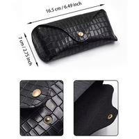 Étui à lunettes en cuir PU à motif crocodile de luxe, pochette souple portable pour lunettes de soleil avec bouton-pression personnalisé